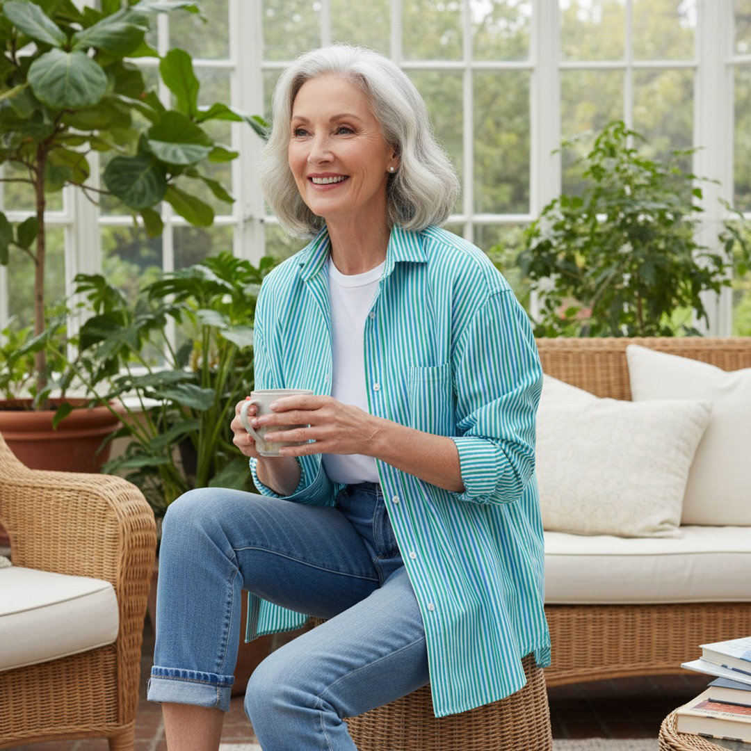 Frank and Eileen striped blouse