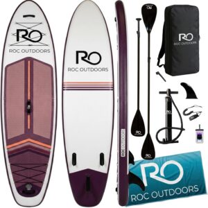 Roc Inflatable Stand Up Paddle Board 10' 6" with Premium SUP Paddle Board Accessories, Wide Stable Design, Non-Slip Comfort Deck for Youth & Adults