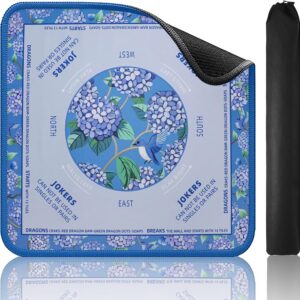 Mahjong Learning Mat (33” x 33”) with Black Carrying Bag, Anti-Slip, Noise-Reducing Mahjong Mat for Table, Board Games, Tile Games and Cards
