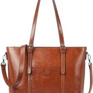 BOSTANTEN Genuine Leather Laptop Bag for Women 15.6'' Briefcase Tote Bags