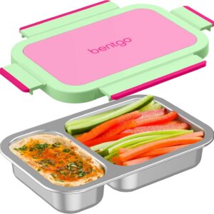 Bentgo Stainless Steel Snack Box, Leak-Proof, 2 Compartments, 2-Cup Capacity